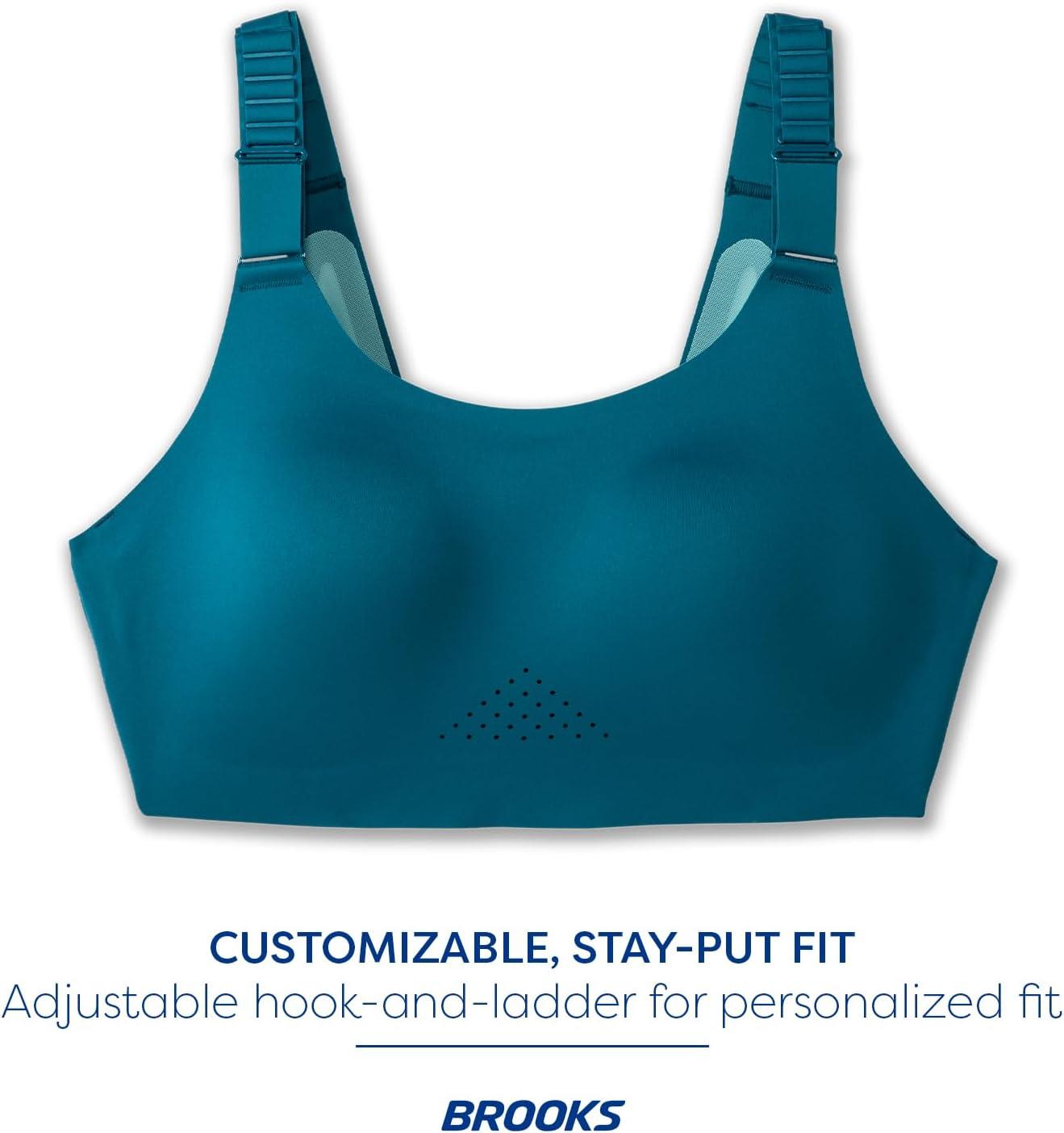 image:imageBrooks Womens Racerback 20 Sports Bra for High Impact Running Workouts amp Sports with Maximum SupportMoroccan BlueAqua