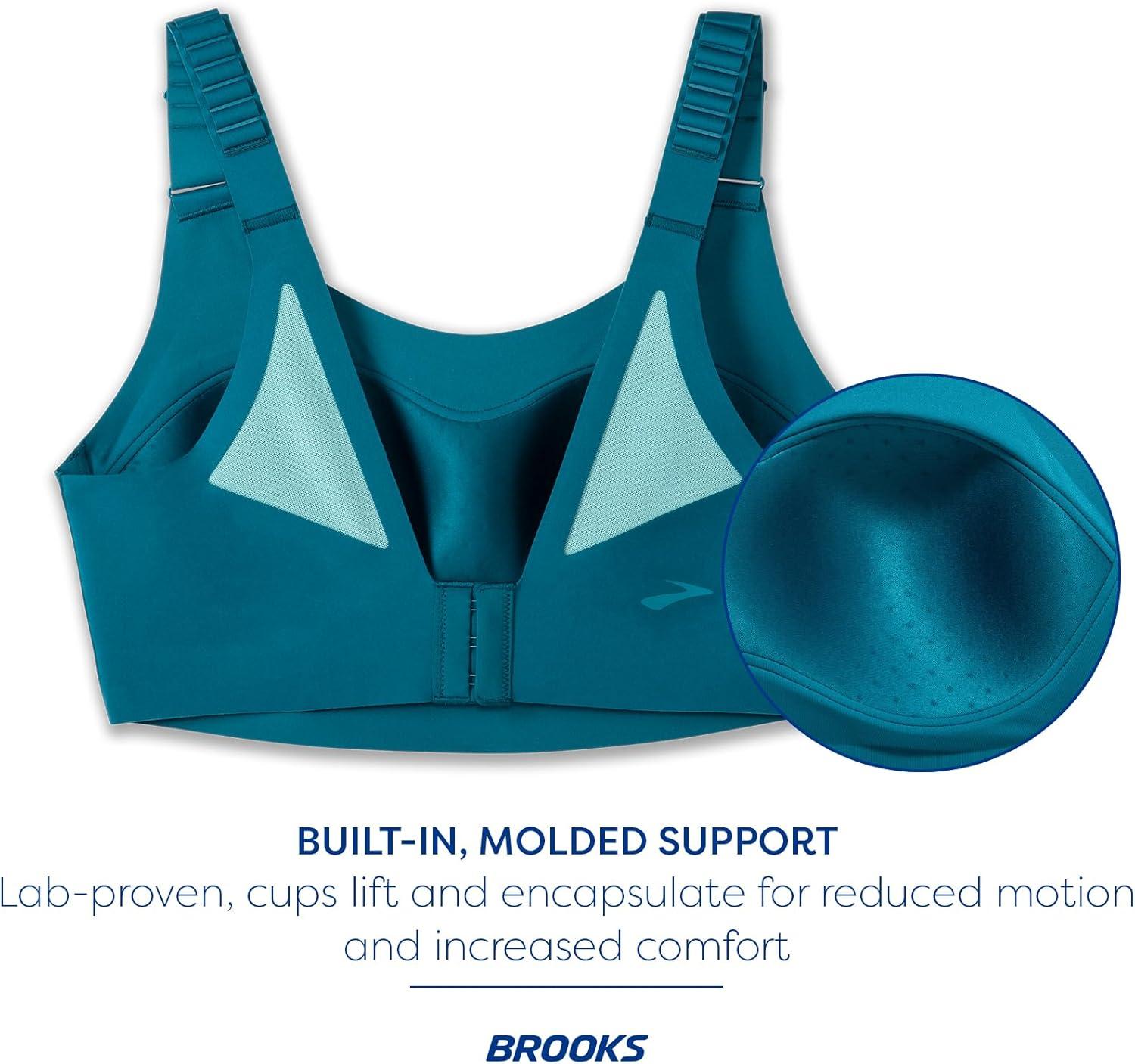 image:imageBrooks Womens Racerback 20 Sports Bra for High Impact Running Workouts amp Sports with Maximum SupportMoroccan BlueAqua