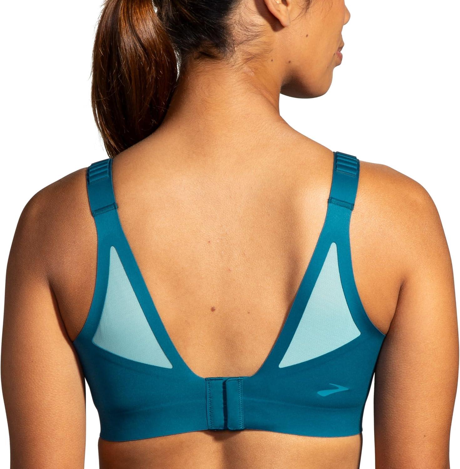 image:imageBrooks Womens Racerback 20 Sports Bra for High Impact Running Workouts amp Sports with Maximum SupportMoroccan BlueAqua