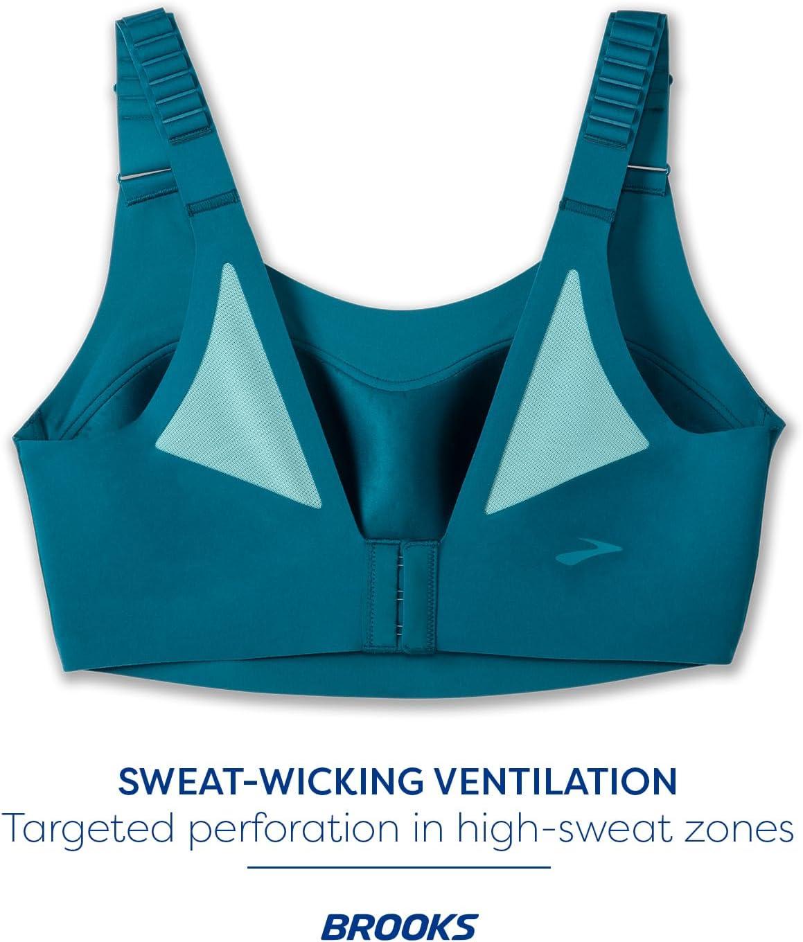 image:imageBrooks Womens Racerback 20 Sports Bra for High Impact Running Workouts amp Sports with Maximum SupportMoroccan BlueAqua