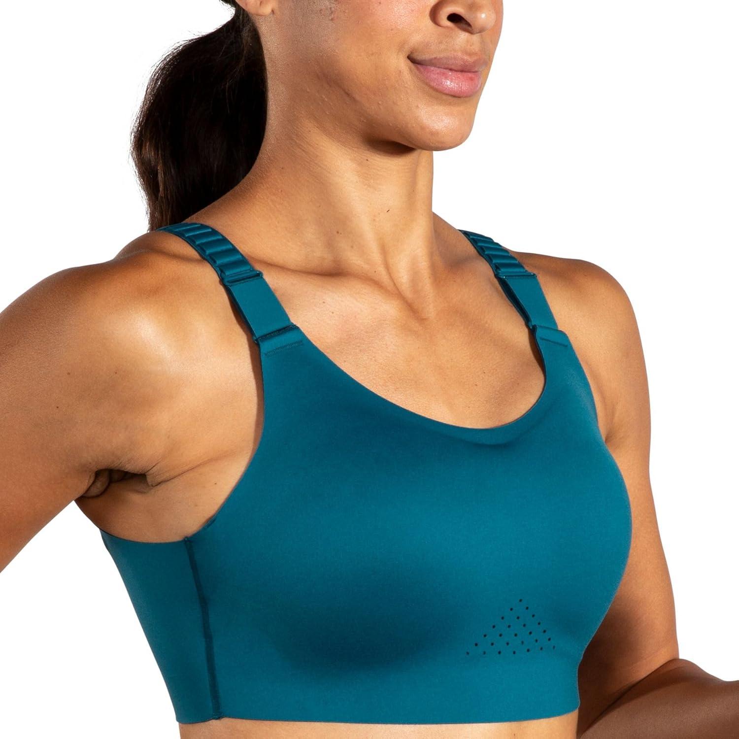 image:imageBrooks Womens Racerback 20 Sports Bra for High Impact Running Workouts amp Sports with Maximum SupportMoroccan BlueAqua