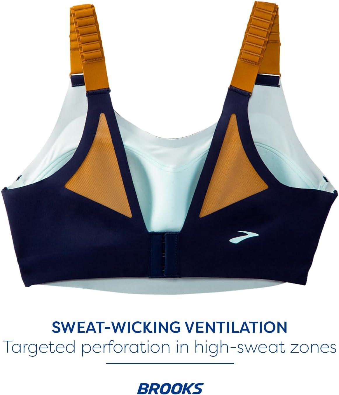 image:imageBrooks Womens Racerback 20 Sports Bra for High Impact Running Workouts amp Sports with Maximum SupportNavyBurnt OliveIce Blue