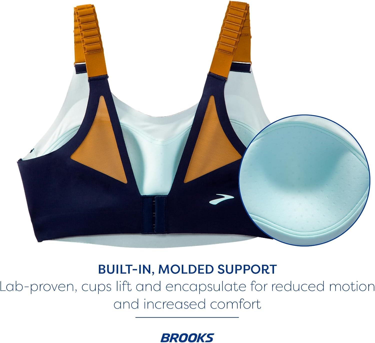 image:imageBrooks Womens Racerback 20 Sports Bra for High Impact Running Workouts amp Sports with Maximum SupportNavyBurnt OliveIce Blue