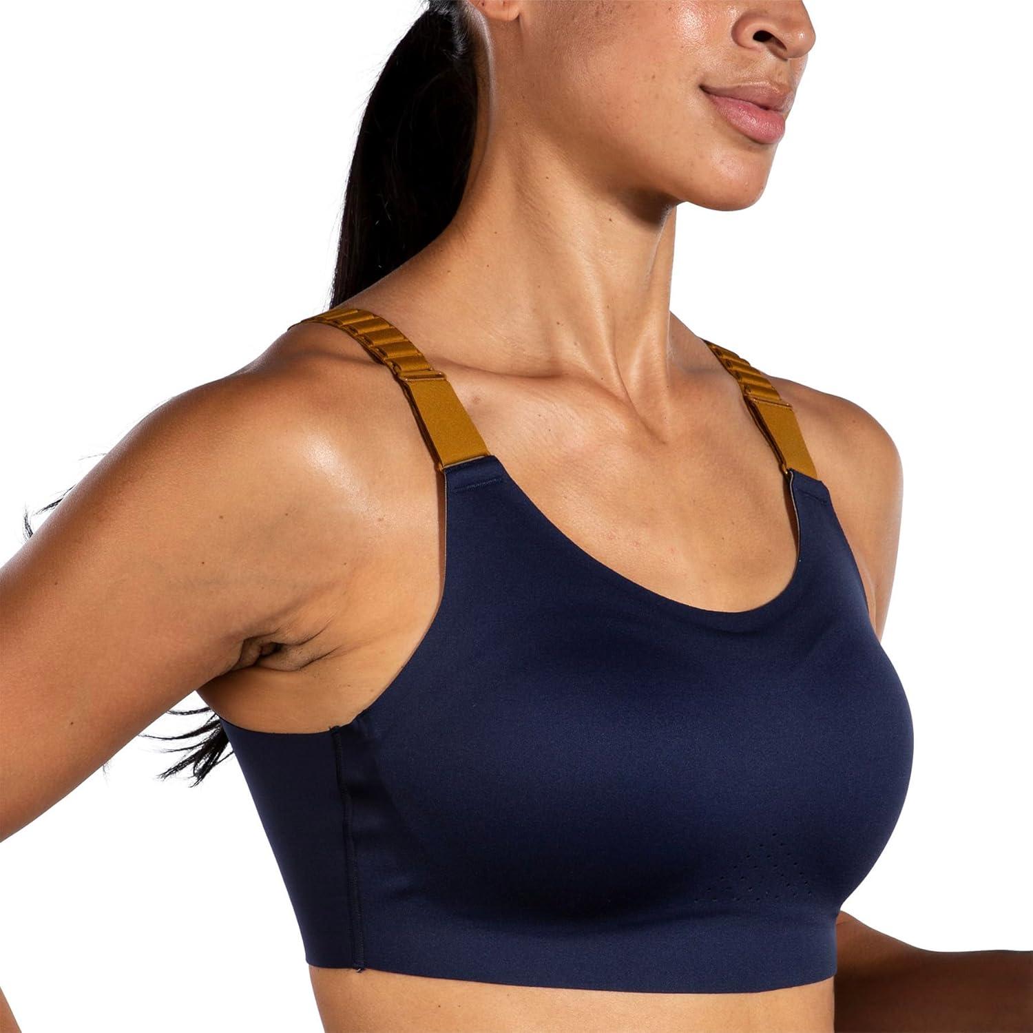 image:imageBrooks Womens Racerback 20 Sports Bra for High Impact Running Workouts amp Sports with Maximum SupportNavyBurnt OliveIce Blue