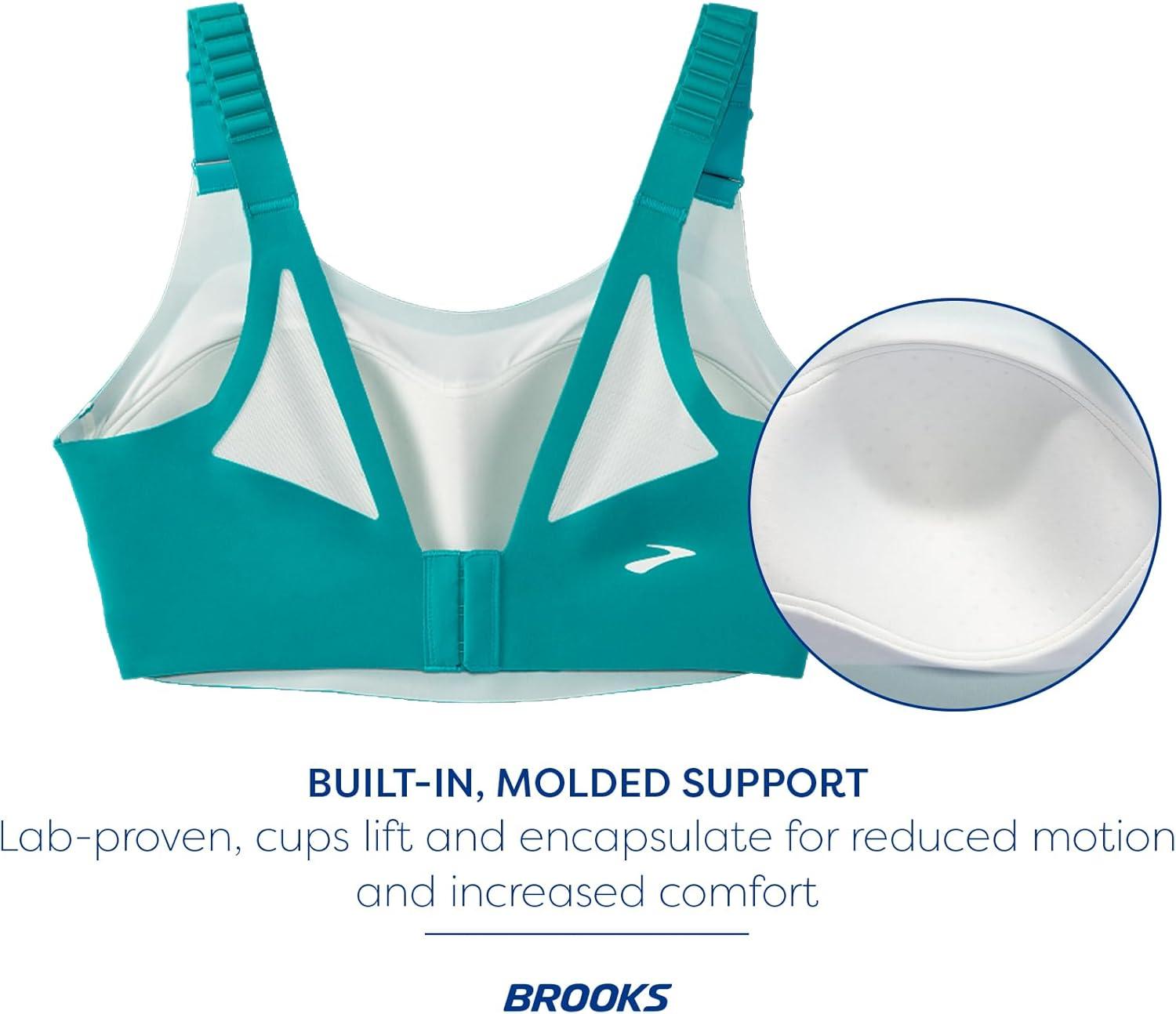 image:imageBrooks Womens Racerback 20 Sports Bra for High Impact Running Workouts amp Sports with Maximum SupportNile GreenLight Mint