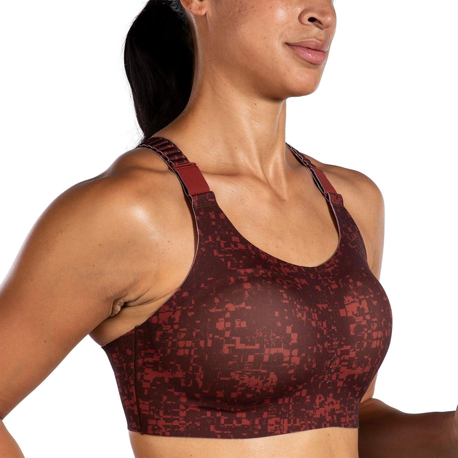 image:imageBrooks Womens Racerback 20 Sports Bra for High Impact Running Workouts amp Sports with Maximum SupportRr Glitch PrintCopper