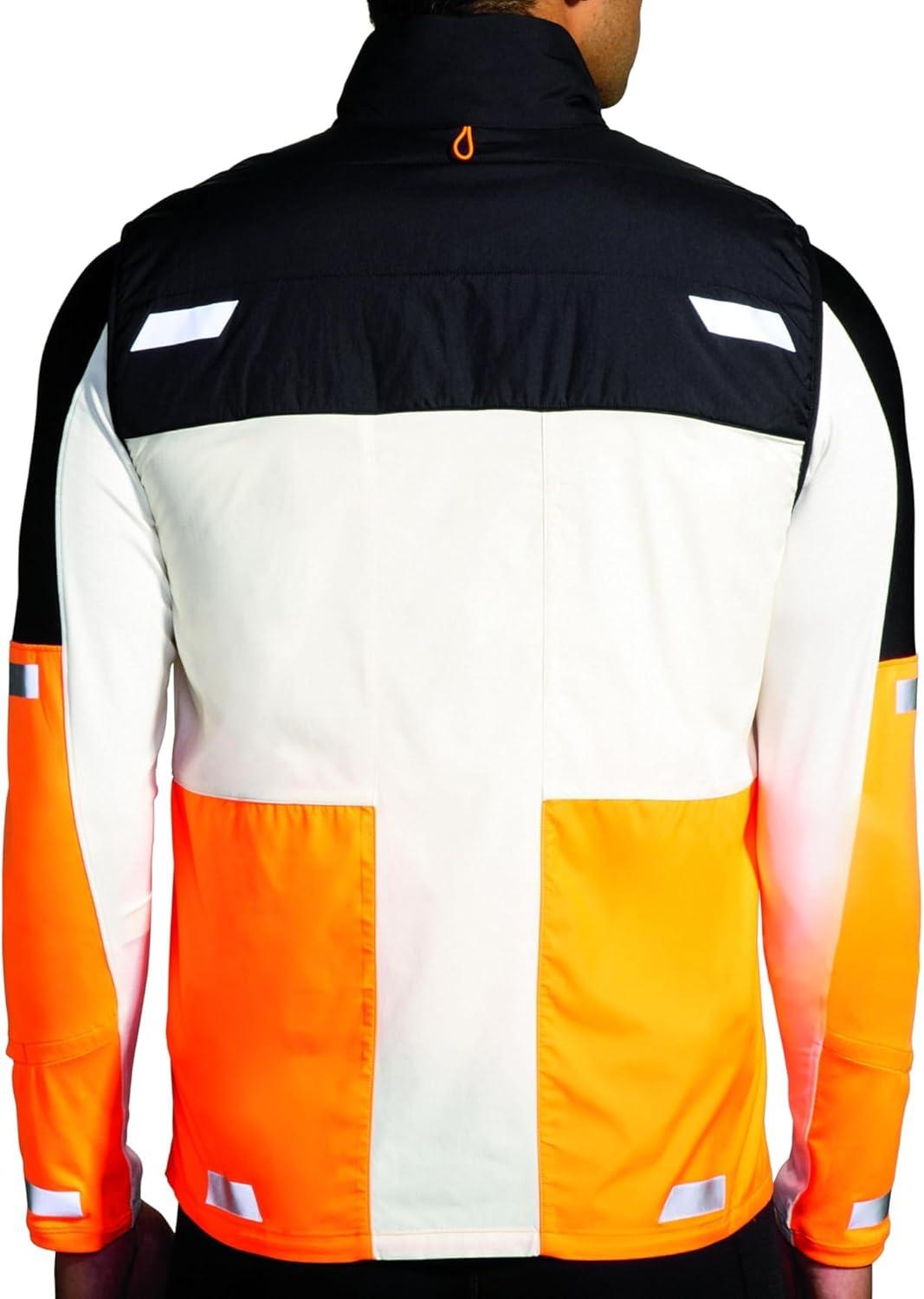 image:imageBrooks mens Run Visible Insulated VestEcruFluoro FlashBlack