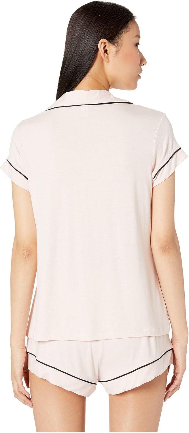 image:imageEberjey Gisele Classic Womens Pajama Set Short Sleeve Button Down Shirt w Front Pocket Shorts w Elastic Waist