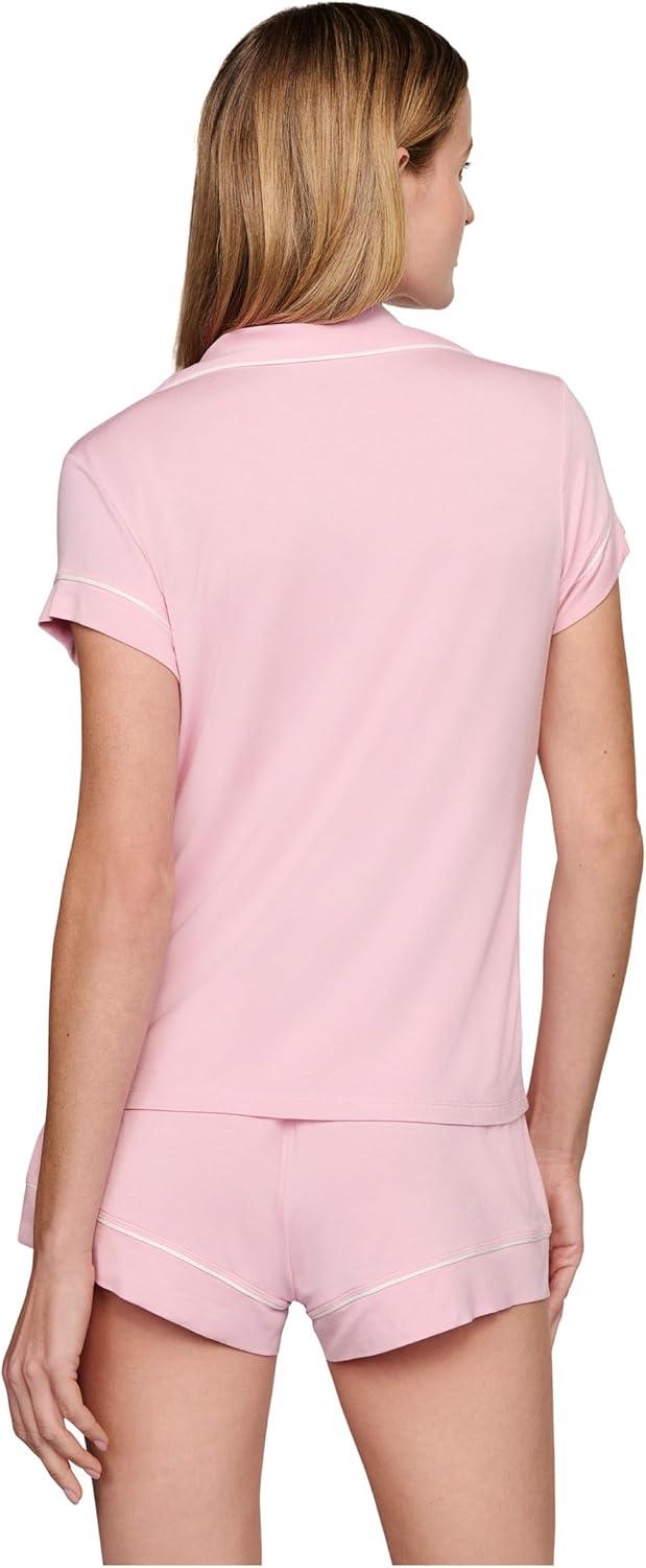 image:imageEberjey Gisele Relaxed Short PJ SetPink NectarIvory