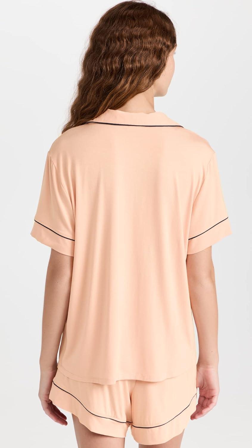 image:imageEberjey Gisele Relaxed Womens Short PJ SetRose CloudNavy