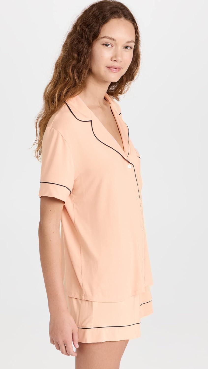 image:imageEberjey Gisele Relaxed Womens Short PJ SetRose CloudNavy
