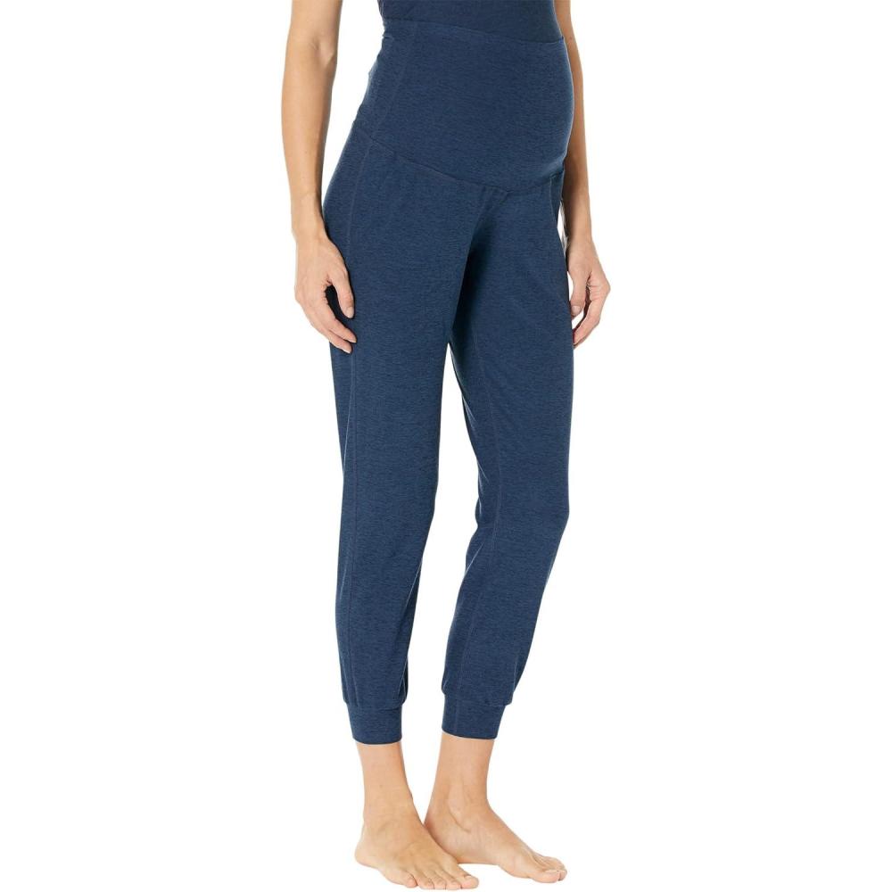 image:imageBeyond Yoga Spacedye Maternity Midi Joggers Pants for Women  Soft Performance Fabric Side Hand Pockets and Ribbed CuffsNocturnal Navy