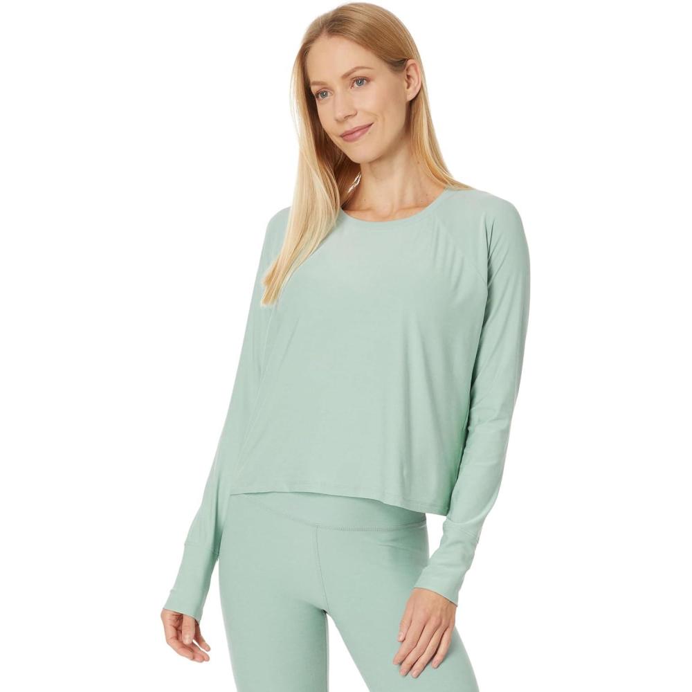 image:imageBeyond Yoga Womens Featherweight Daydreamer PulloverMinty Slate Heather