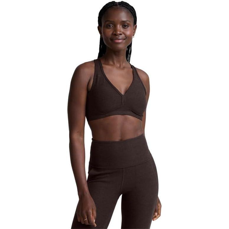 image:imageBeyond Yoga Womens Spacedye Lift Your Spirits BraDark Chocolate Heather