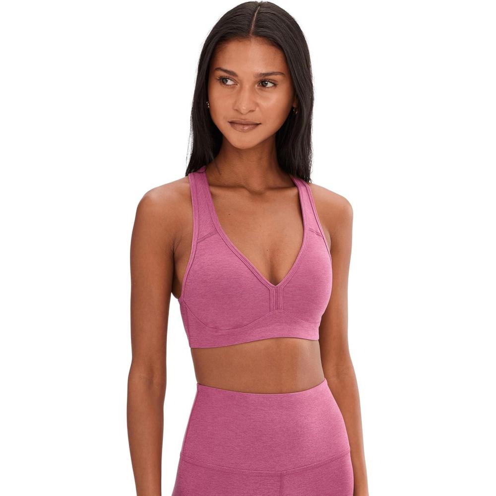 image:imageBeyond Yoga Womens Spacedye Lift Your Spirits BraSmooth Mauve Heather