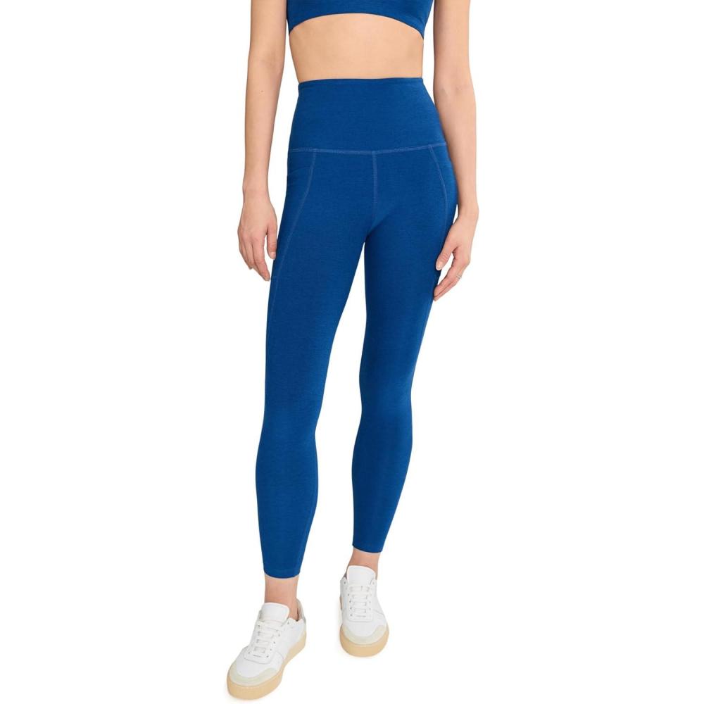 image:imageBeyond Yoga Womens Spacedye Out of Pocket HighWaisted Midi LeggingMarine Blue Heather