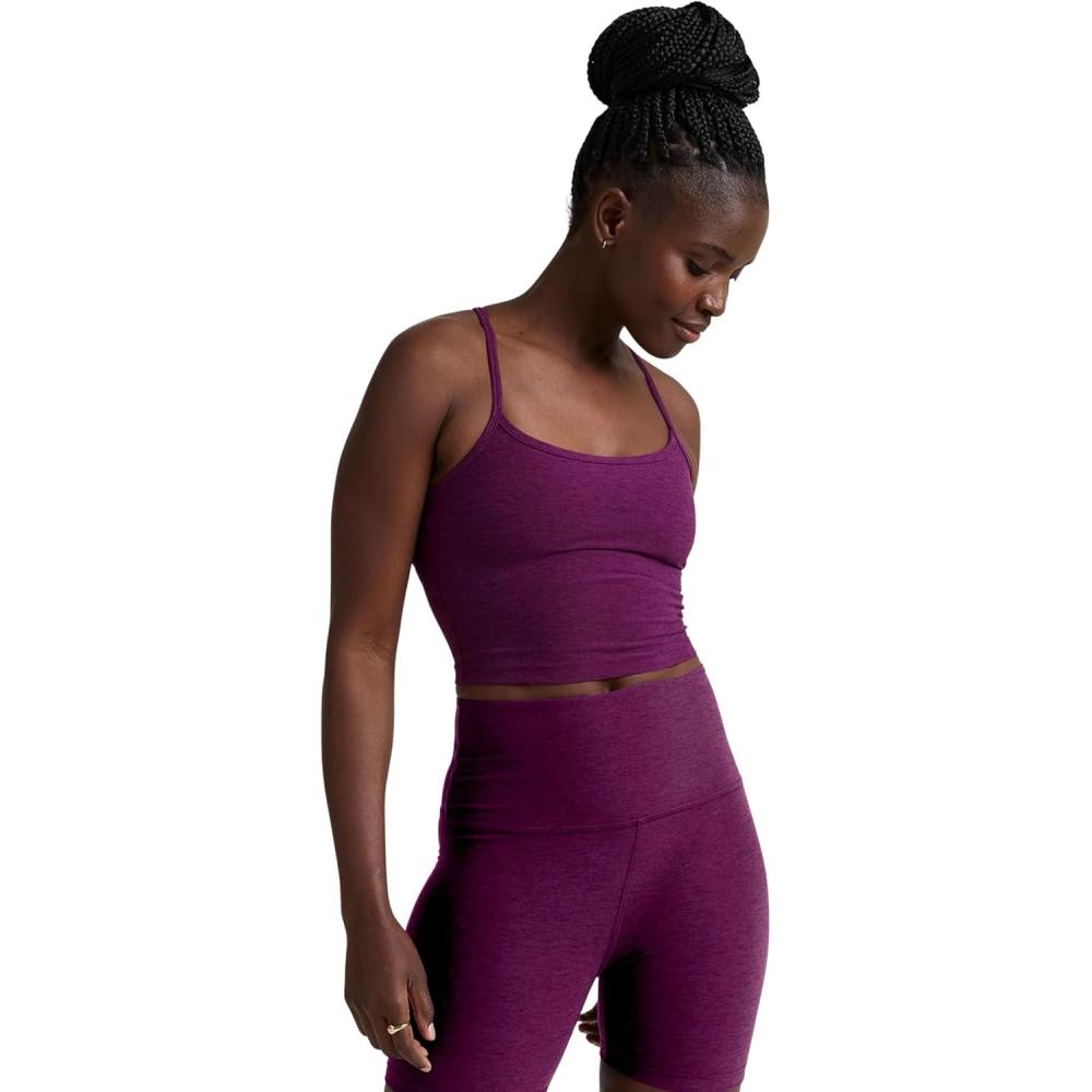 image:imageBeyond Yoga Womens Spacedye Slim Racerback Cropped TankAuberginebeet