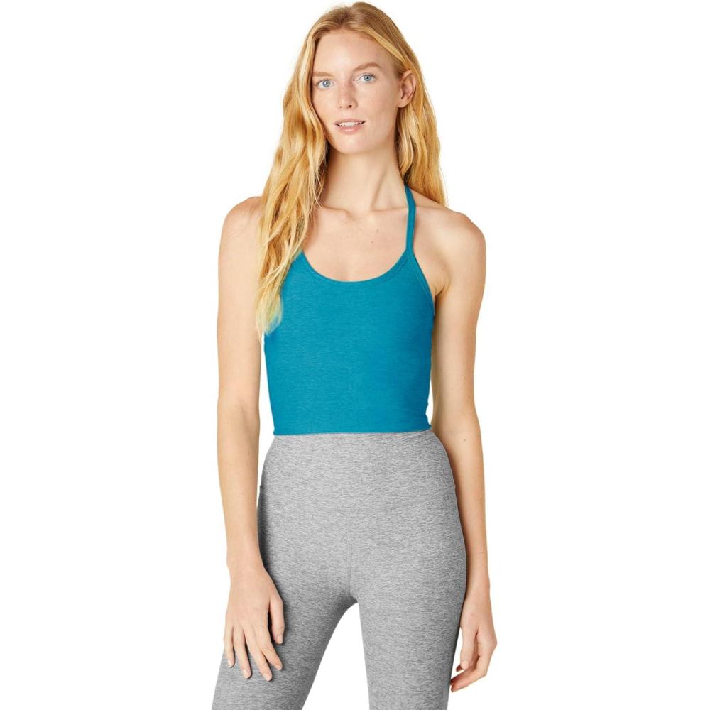 image:imageBeyond Yoga Womens Spacedye Slim Racerback Cropped TankBlue Glow Heather