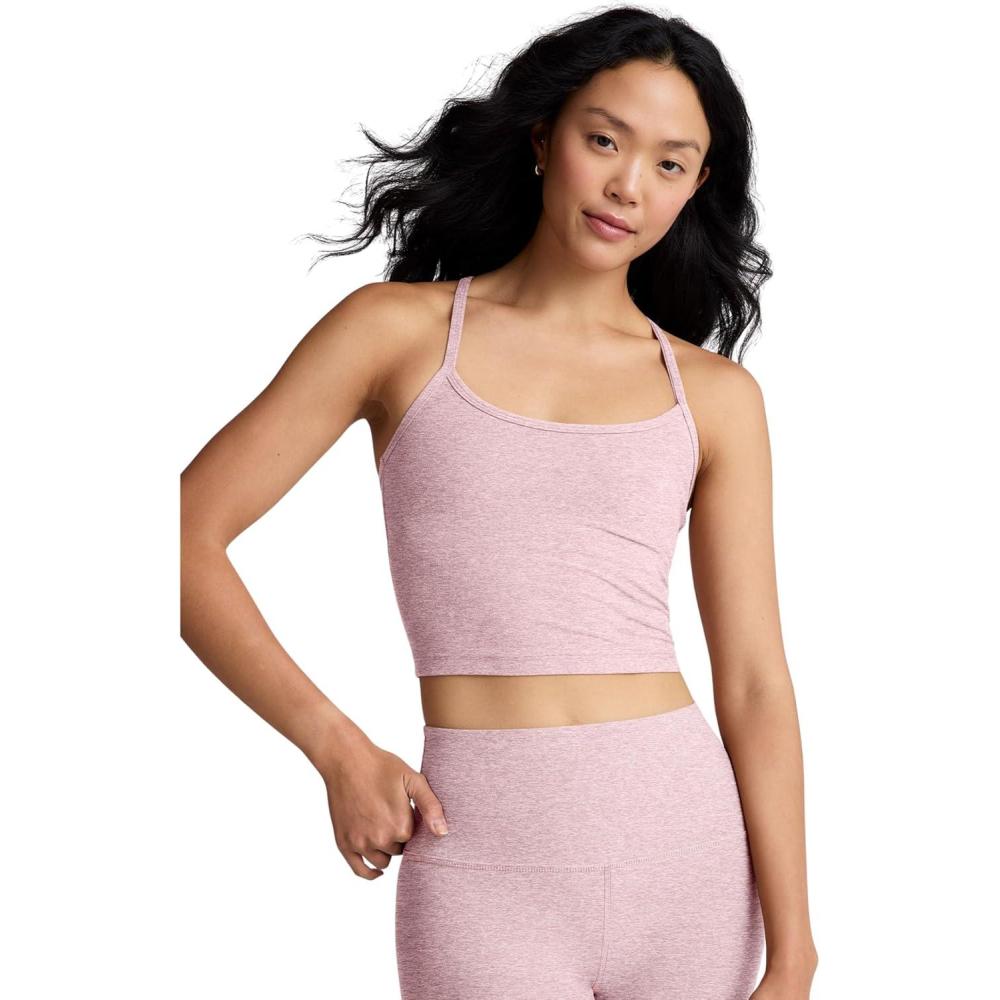 image:imageBeyond Yoga Womens Spacedye Slim Racerback Cropped TankBlush Blooms Heather