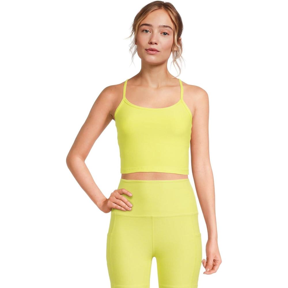 image:imageBeyond Yoga Womens Spacedye Slim Racerback Cropped TankCitrus Pop Heather