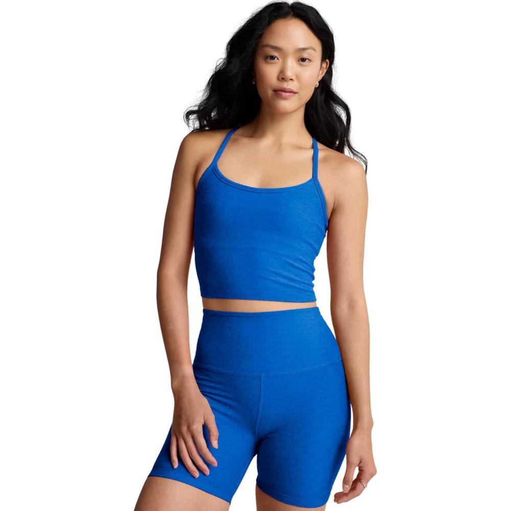 image:imageBeyond Yoga Womens Spacedye Slim Racerback Cropped TankCourt Blue