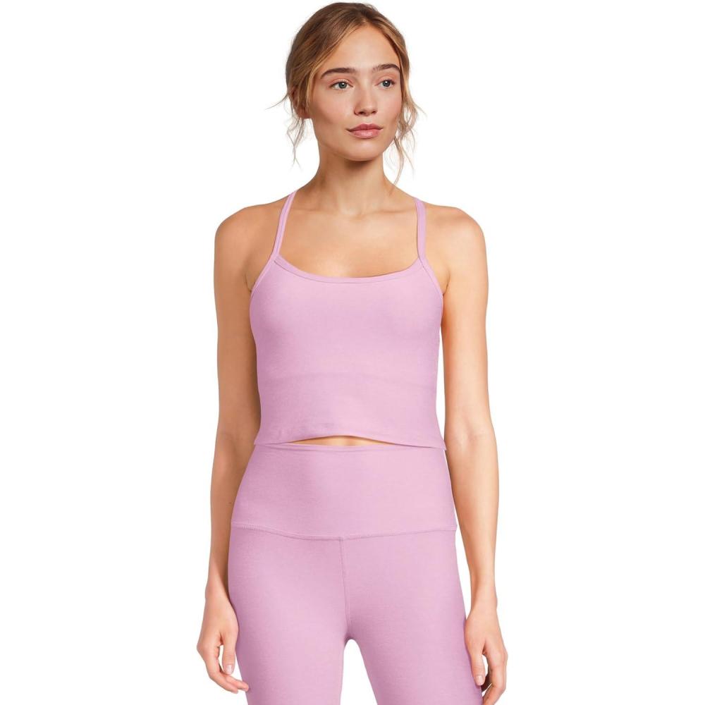 image:imageBeyond Yoga Womens Spacedye Slim Racerback Cropped TankPink Haze Heather