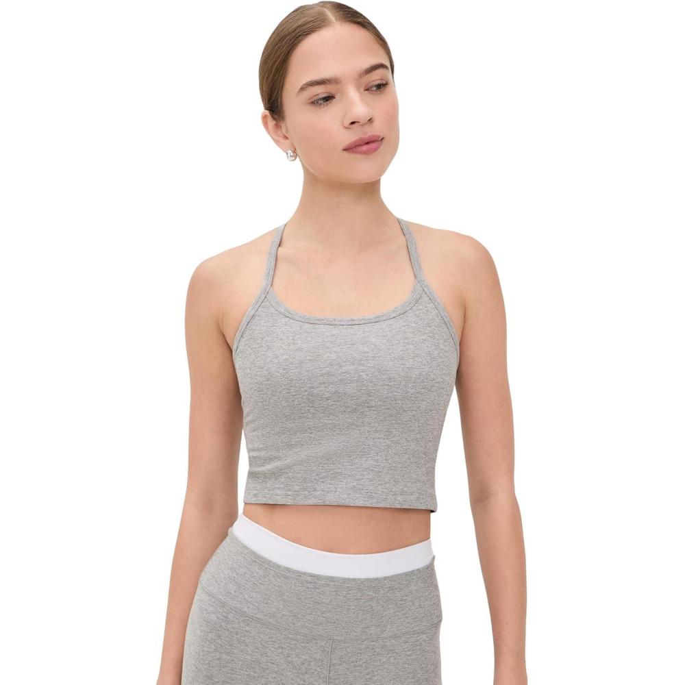 image:imageBeyond Yoga Womens Spacedye Slim Racerback Cropped TankSilver Mist