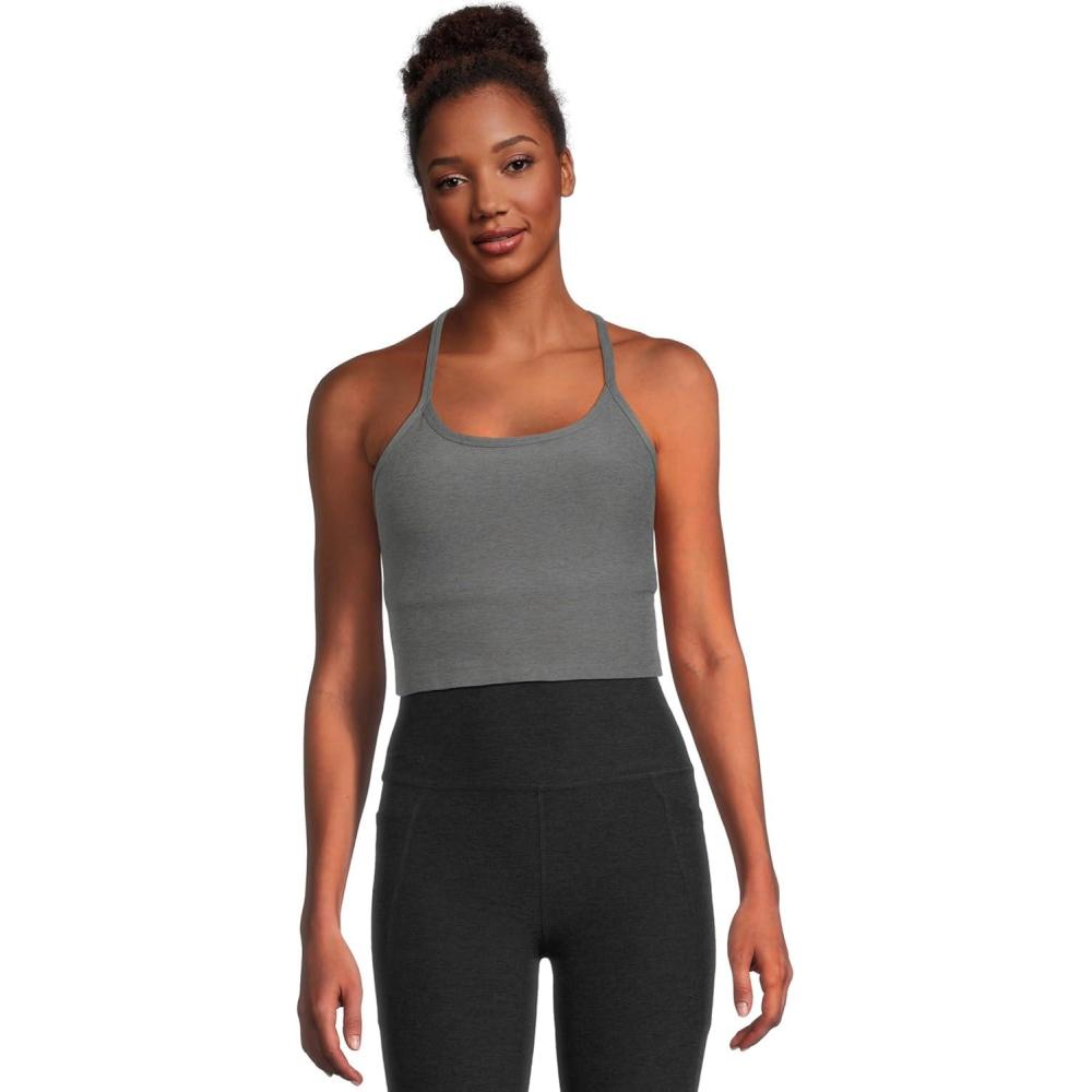image:imageBeyond Yoga Womens Spacedye Slim Racerback Cropped TankTrue Gray Heather