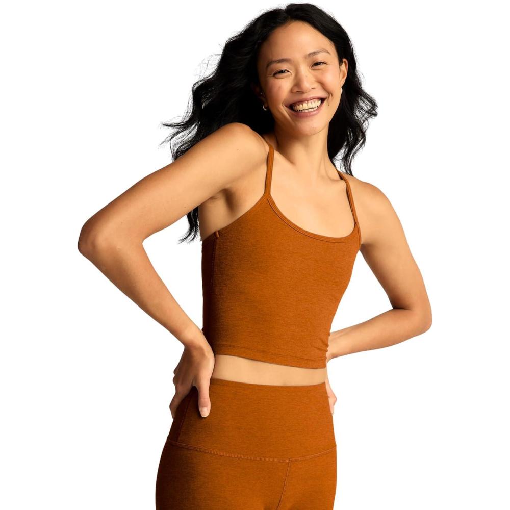image:imageBeyond Yoga Womens Spacedye Slim Racerback Cropped TankWarm Clay Heather