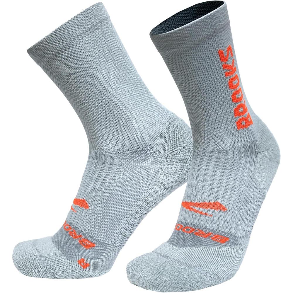 image:imageBrooks Ghost Crew Socks I Performance Running Cushioned Socks with Arch Support for Men amp WomenSmokeBr Crew