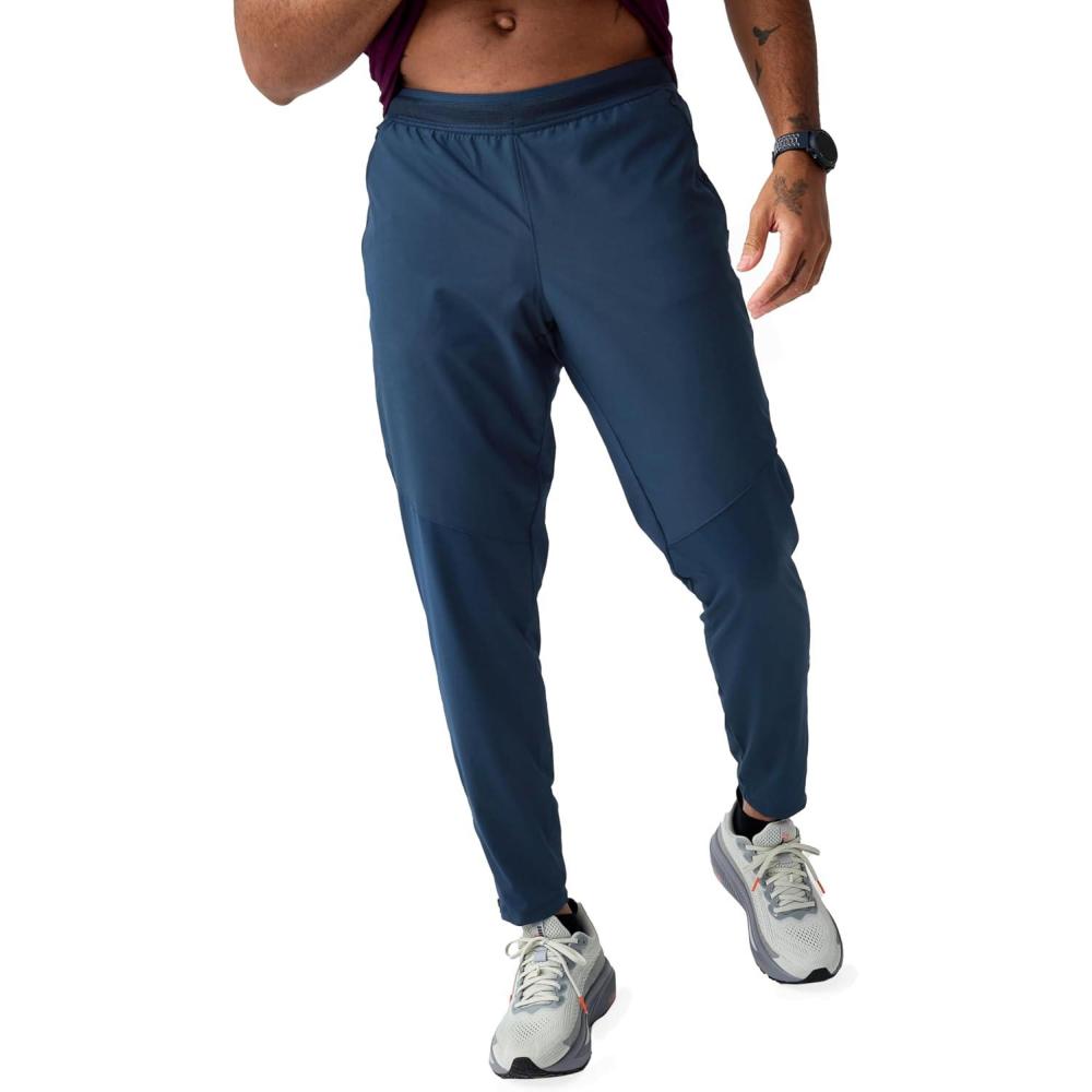 image:imageBrooks Mens Dash Pant Wind amp WaterResistant Running Pants Stretch Knit Comfort Ankle Zips Reflective Details amp PocketsMidnight Run