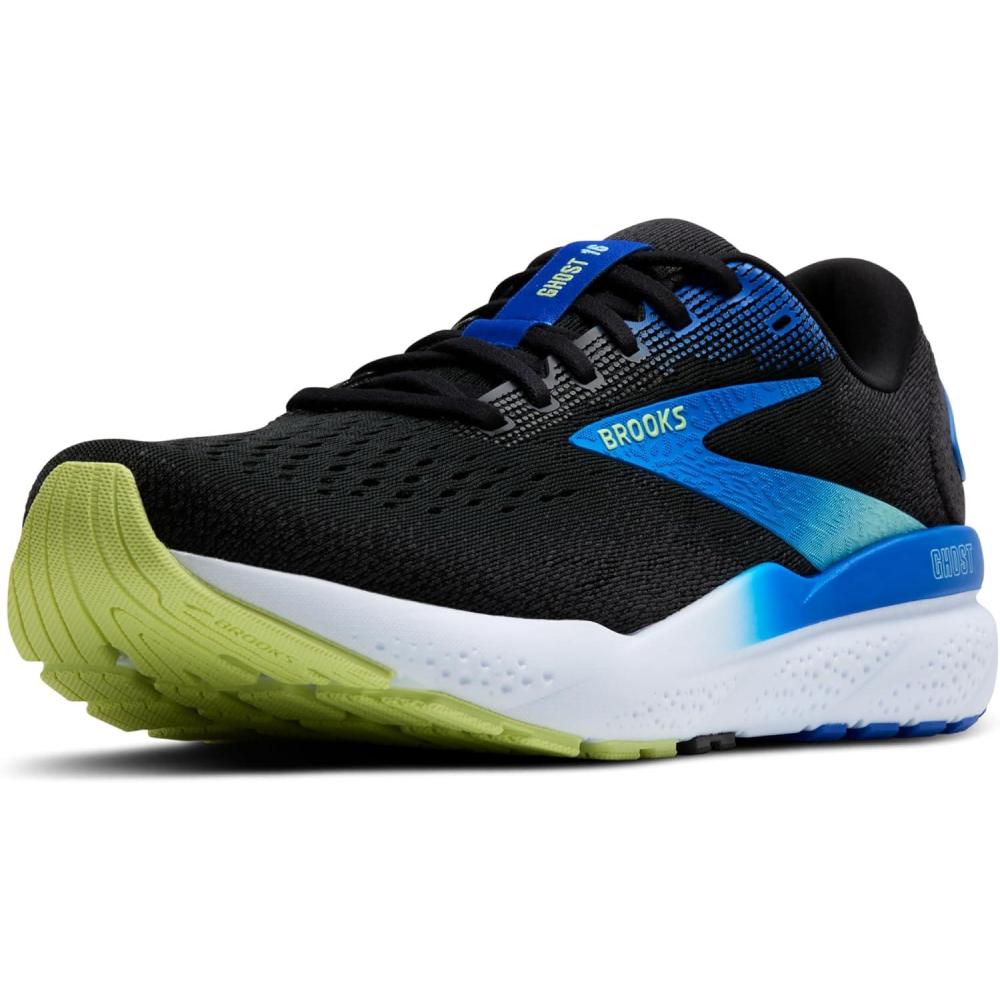 image:imageBrooks Mens Ghost 16 Neutral Running ShoeBlackCobaltNeo Yellow