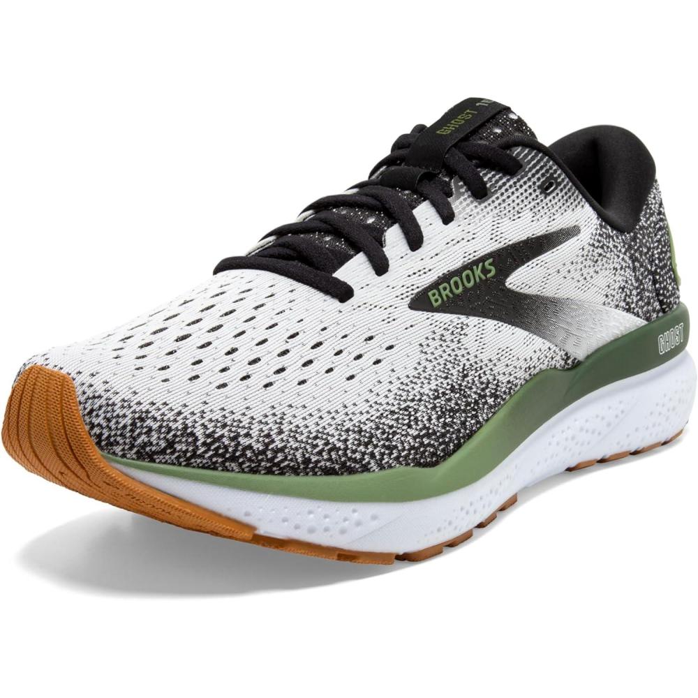 image:imageBrooks Mens Ghost 16 Neutral Running ShoeWhiteBlackGreen
