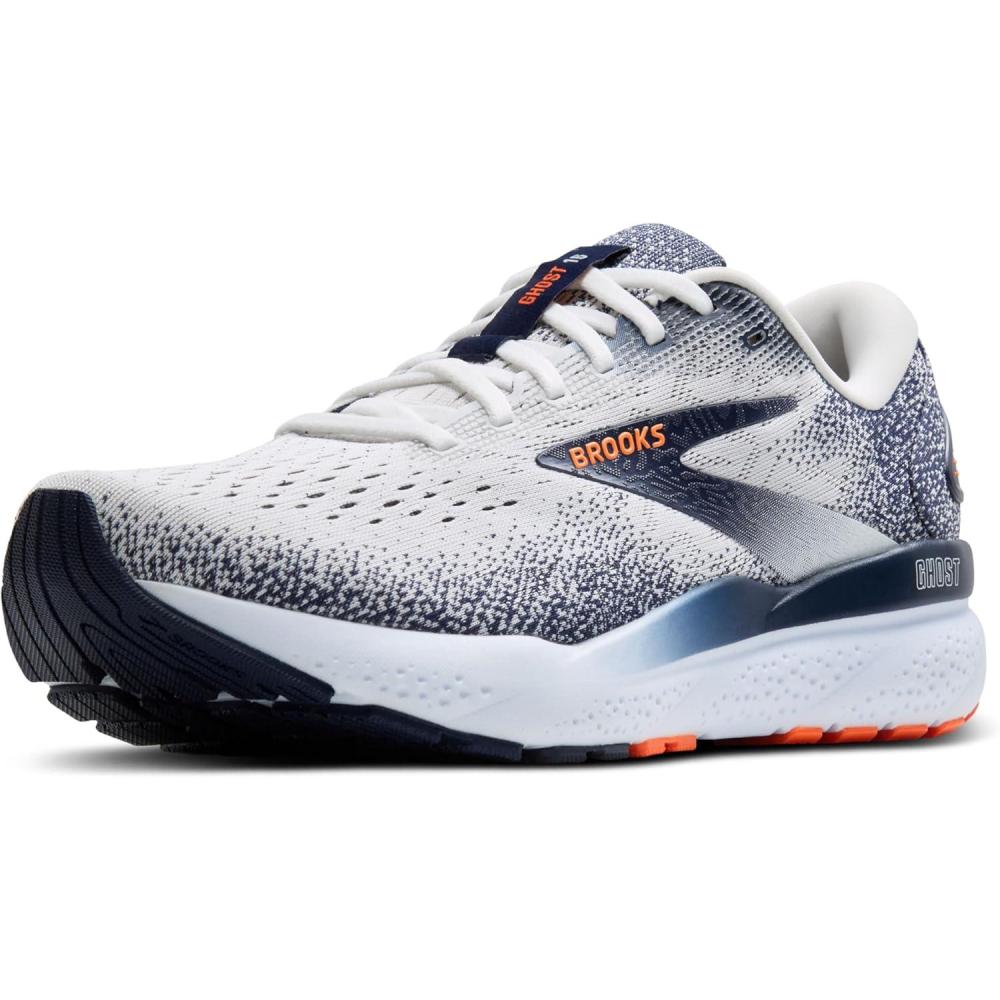 image:imageBrooks Mens Ghost 16 Neutral Running ShoeWhitePeacoatOrange