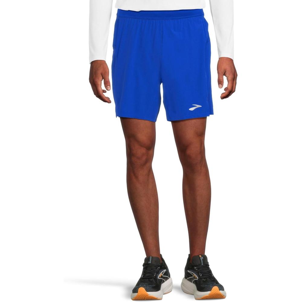 image:imageBrooks Mens Journey 7 2in1 Short Running Shorts Supportive Boxer Liner Secure Storage amp Adjustable FitNeo Blue