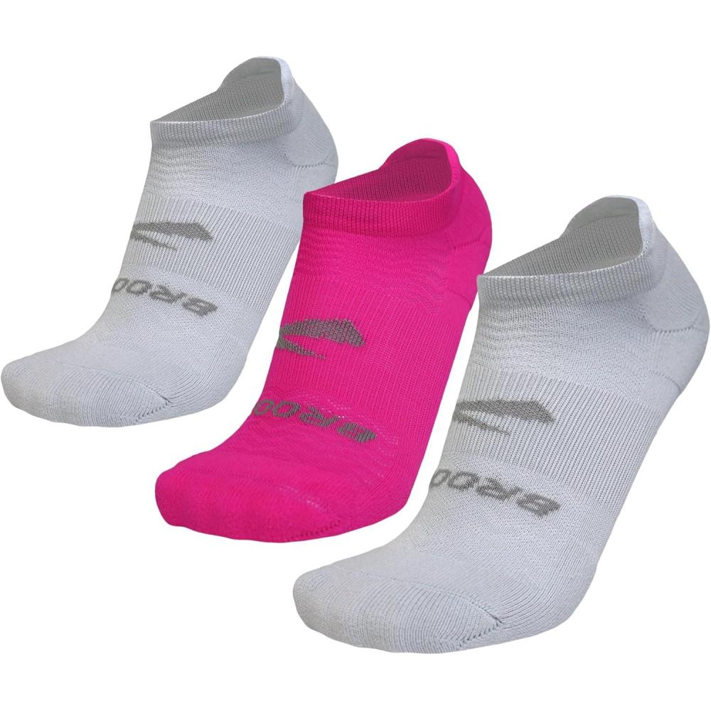 image:imageBrooks RunIn No Show Socks I Men amp Women Performance Athletic Running Socks I Comfort Fit 3Pack SetLt GreyPinkLt Grey
