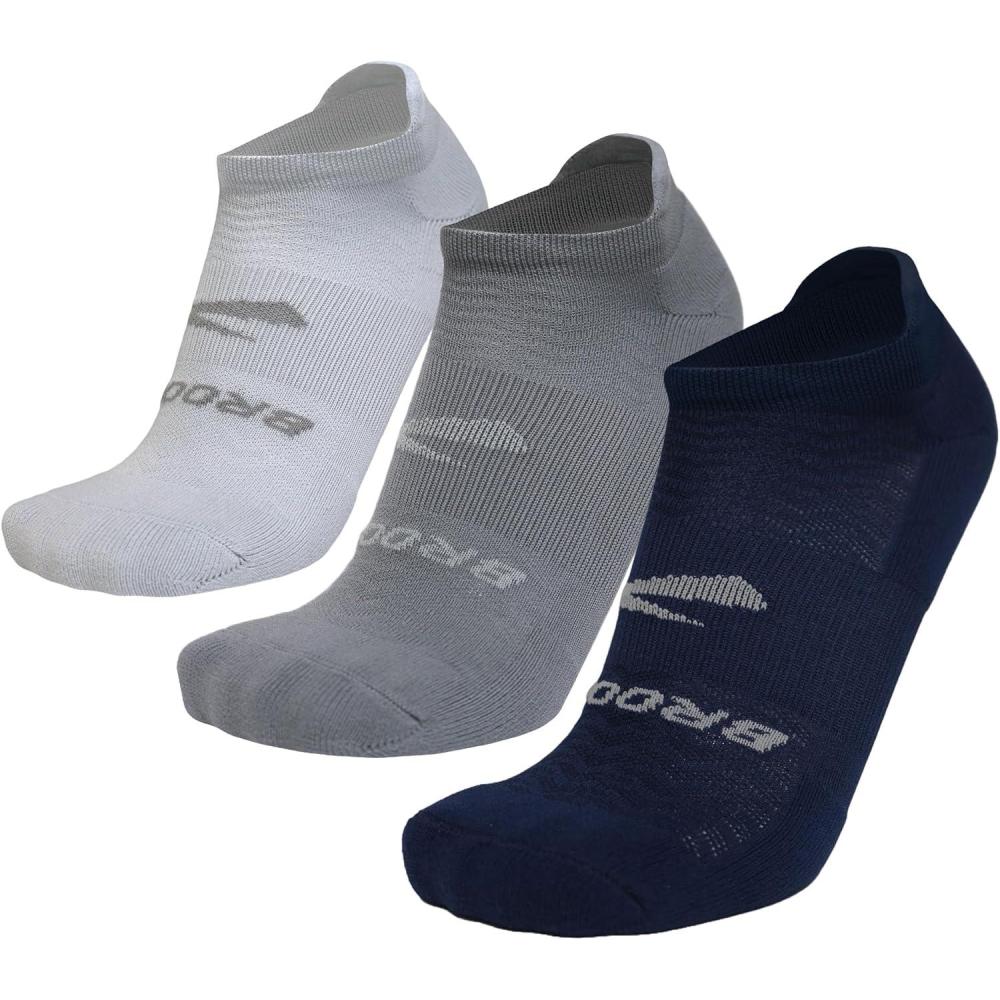 image:imageBrooks RunIn No Show Socks I Men amp Women Performance Athletic Running Socks I Comfort Fit 3Pack SetNavyAsphaltLt Grey