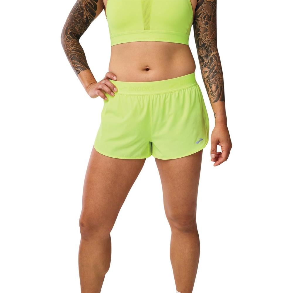 image:imageBrooks Womens Breakaway 25 ShortsNeo Yellow