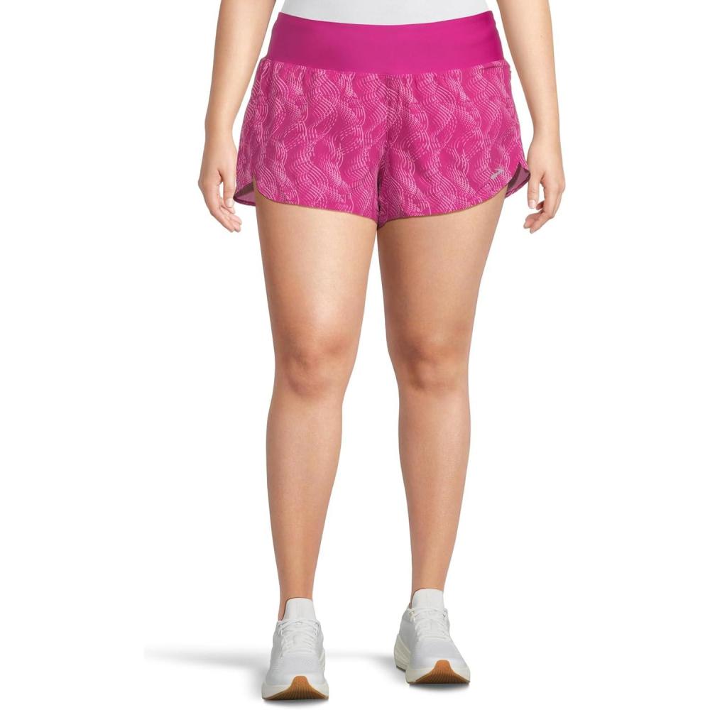 image:imageBrooks Womens Chaser 3 Short 20 HighRise Athletic Shorts with Adjustable Waistband Secure Storage amp Stretch FabricMagenta Aqueous