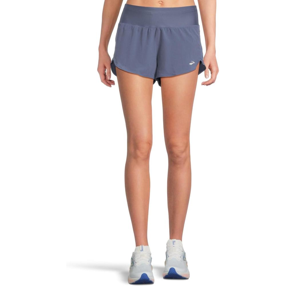 image:imageBrooks Womens Chaser 3 Short 20 HighRise Athletic Shorts with Adjustable Waistband Secure Storage amp Stretch FabricNightshadow