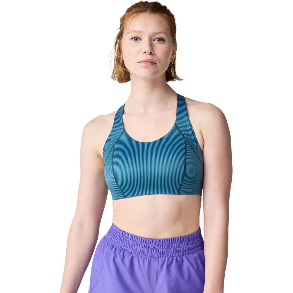 image:imageBrooks Womens Chaser Padded Bra Medium Impact Soft Stretch Fabric for Sports Running Training amp Everyday WearSonic Cosmo