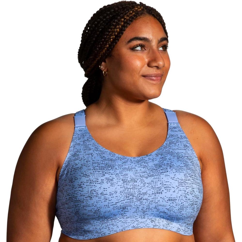 image:imageBrooks Womens Racerback 20 Sports Bra for High Impact Running Workouts amp Sports with Maximum SupportBlue Lavender Terrain Print