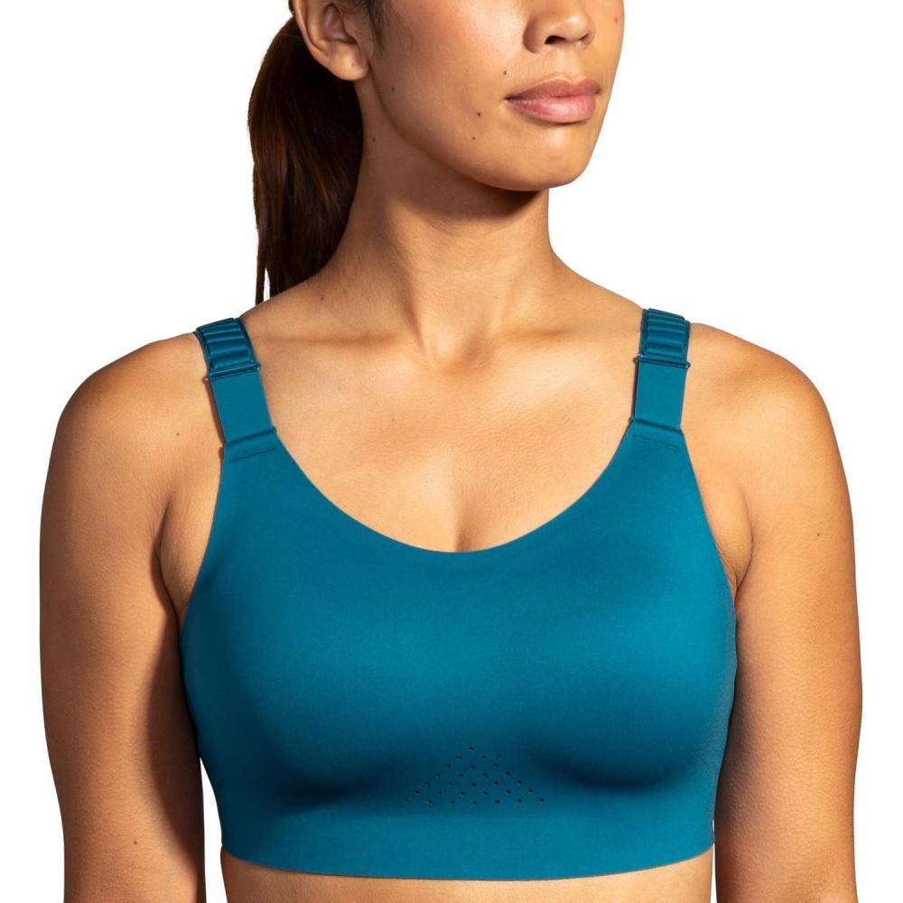 image:imageBrooks Womens Racerback 20 Sports Bra for High Impact Running Workouts amp Sports with Maximum SupportMoroccan BlueAqua