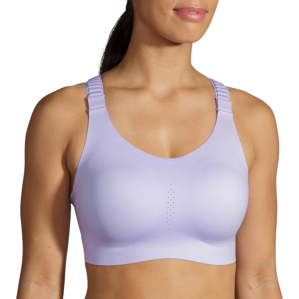 image:imageBrooks Womens Racerback 20 Sports Bra for High Impact Running Workouts amp Sports with Maximum SupportViolet Dash