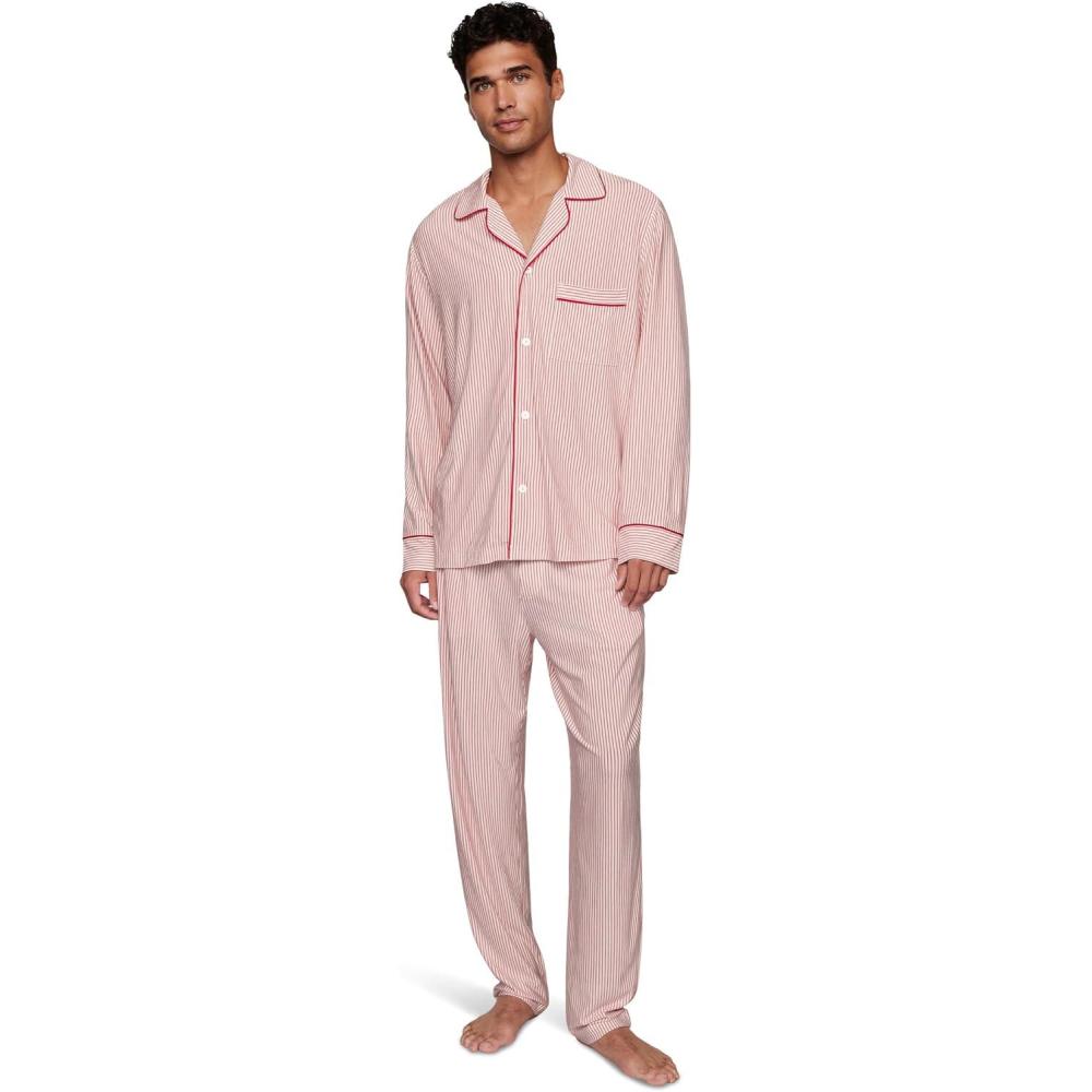 image:imageEberjey mens William Printed Pj SetDuo Stripe HollyredHollyred