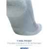 Brooks Ghost Crew Socks I Performance Running Cushioned Socks with Arch Support for Men & Women(Smoke/Br Crew)