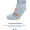 Brooks Ghost Crew Socks I Performance Running Cushioned Socks with Arch Support for Men & Women(Smoke/Br Crew)