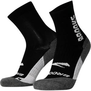 Brooks Ghost Crew Socks I Performance Running Cushioned Socks with Arch Support for Men & Women(Black/Br Crew)