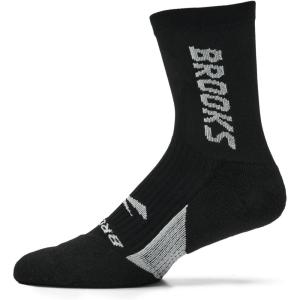Brooks Ghost Crew Socks I Performance Running Cushioned Socks with Arch Support for Men & Women(Black/Brooks)