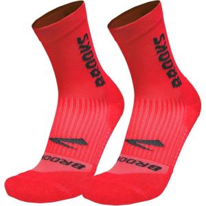 Brooks Ghost Crew Socks I Performance Running Cushioned Socks with Arch Support for Men & Women(Neo Cayenne/Br Crew)